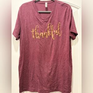 Bella Canvas Burgundy Thankful Tee